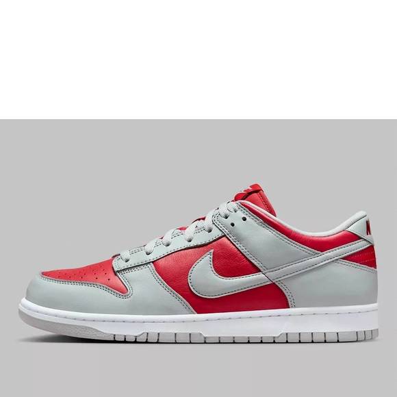 NEW NIKE men's dunk low qs ultraman sneaker in varsity red/silver/white - Picture 2 of 3